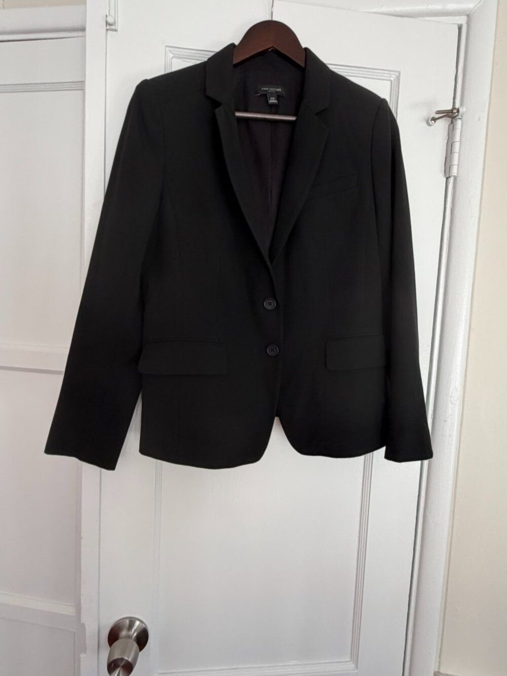 **Ann Taylor Petite Black Double-button Tailored Blazer | Size 10P**